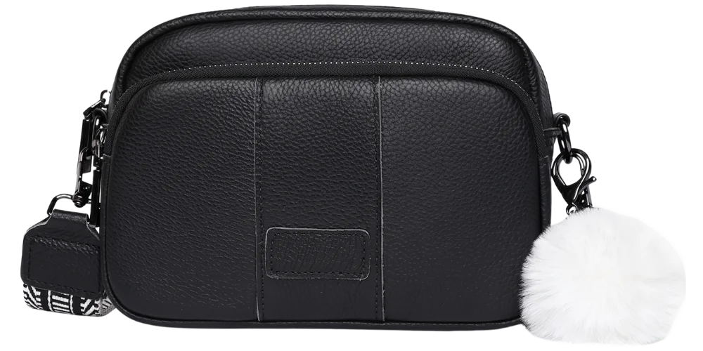 produit sac bandoulière cuir et pompon Image
