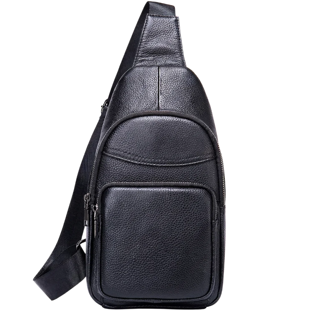 produit sac bandoulière homme cuir noir Image