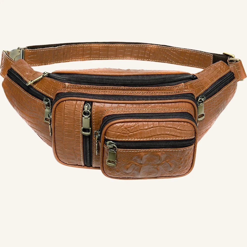 sa banane cuir croco marron