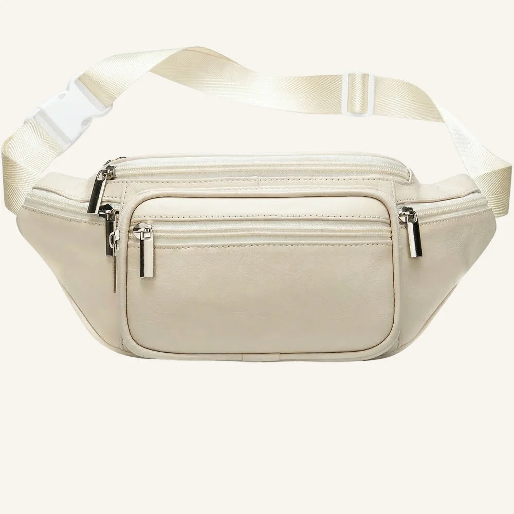 sac banane cuir de mouton blanc