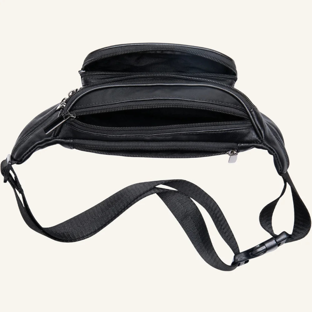 sac banane cuir de mouton dessus