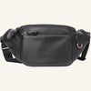 sac banane cuir noir