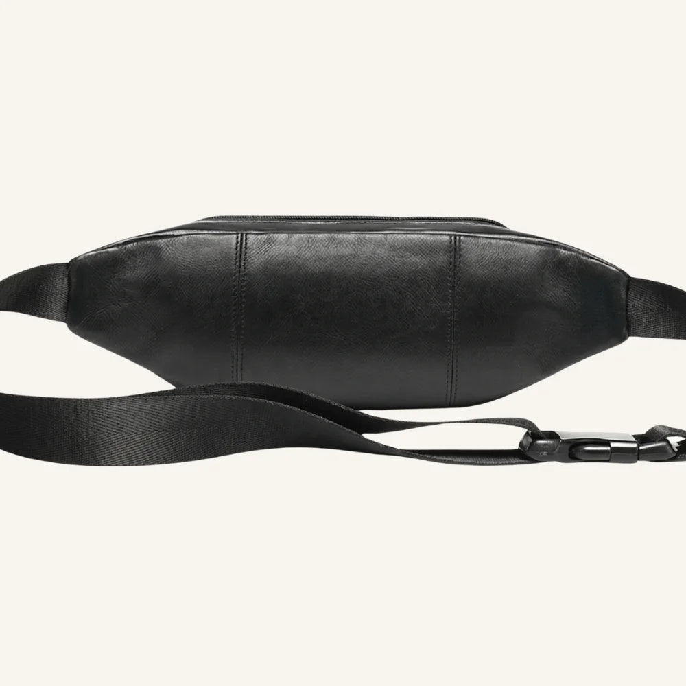 sac banane noir cuir de mouton arrière