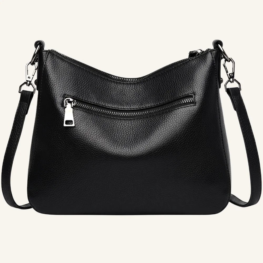 Sac bandoulière cuir souple femme arrière