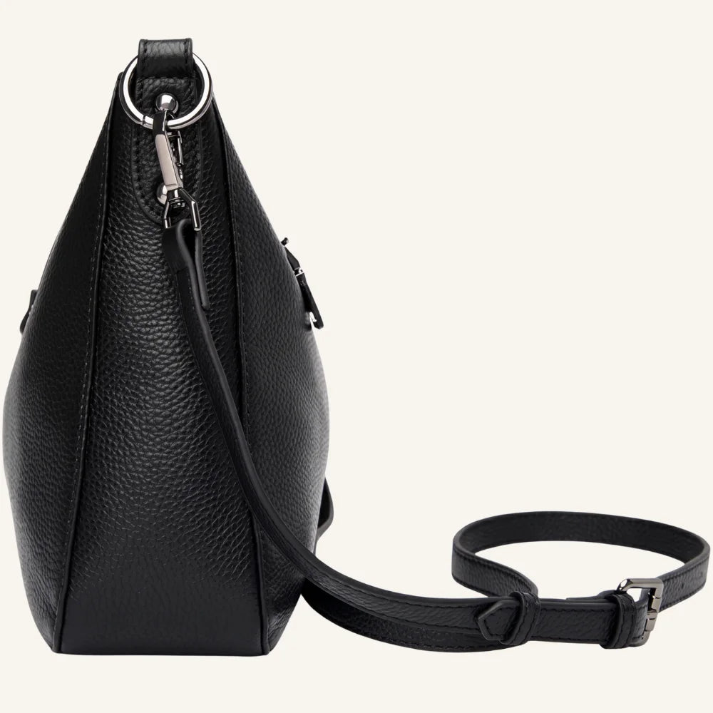Sac bandoulière cuir souple femme côté