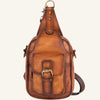 sac bandoulière homme cuir camel vintage