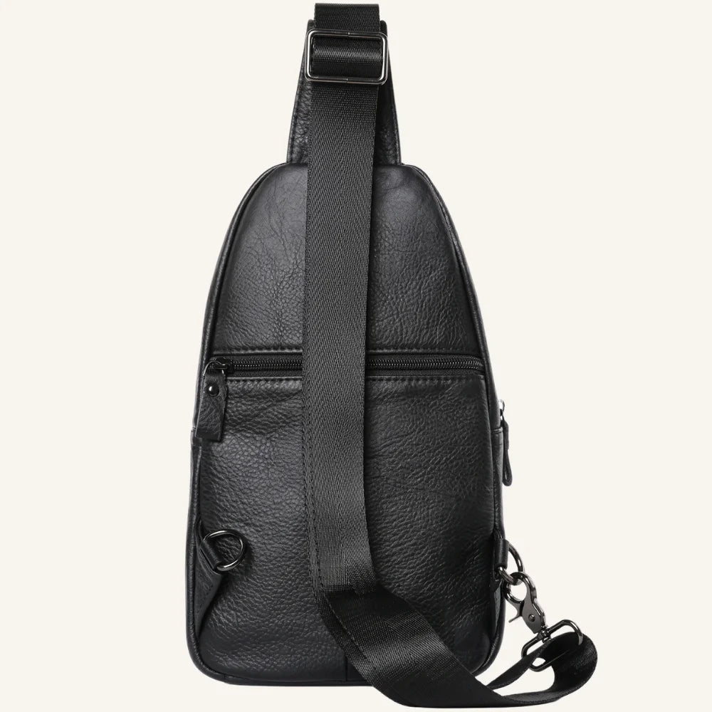 sac bandoulière homme cuir grainé arrière