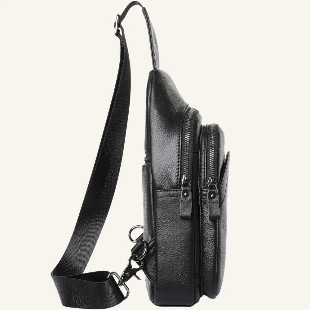 sac bandoulière homme cuir grainé côté