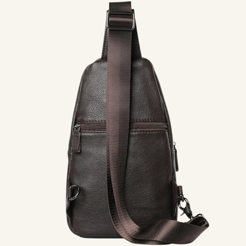 sac bandoulière homme cuir grainé arrière