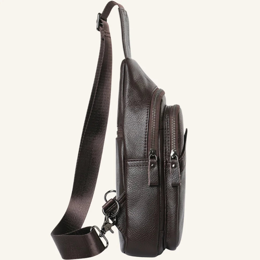 sac bandoulière homme cuir grainé côté
