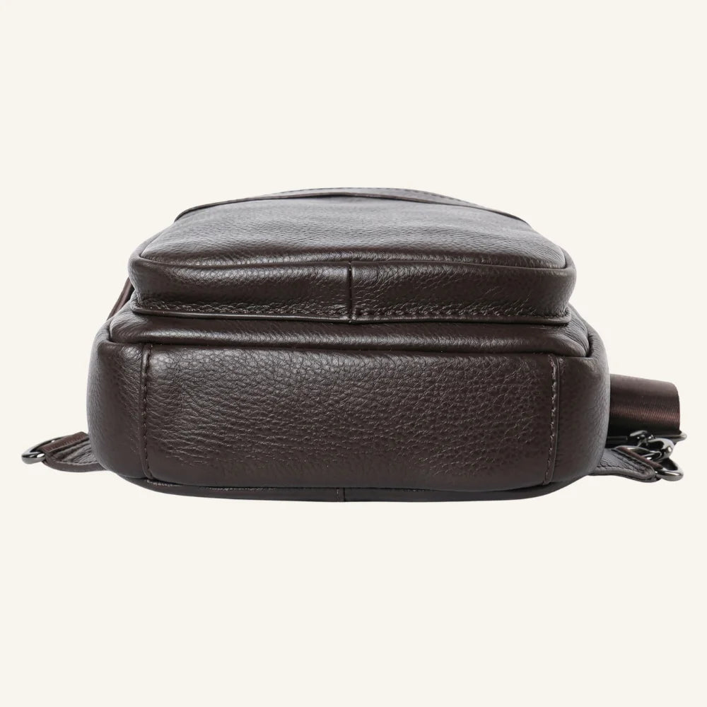 sac bandoulière homme cuir grainé dessous