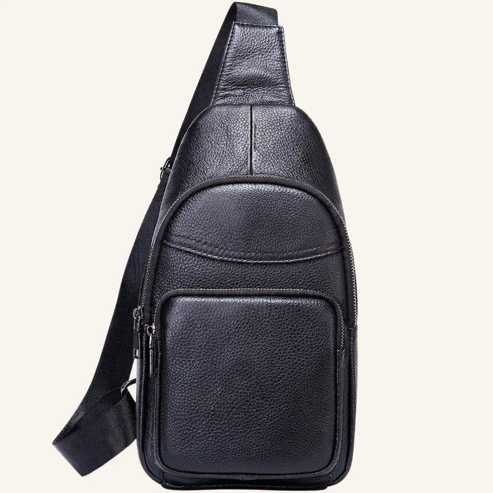 sac bandoulière homme cuir noir