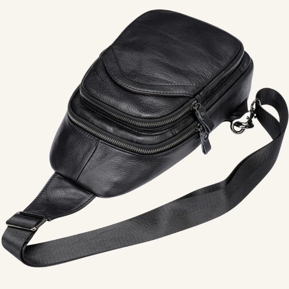 sac en bandoulière homme cuir grainé