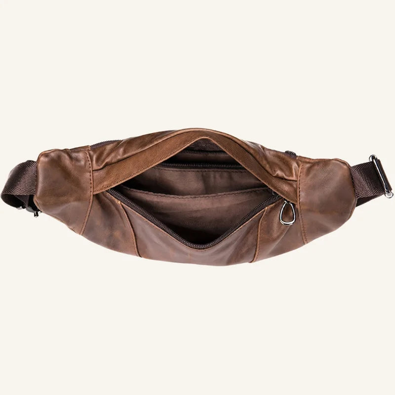 sac forme banane cuir dessus