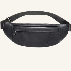 sac forme banane cuir noir